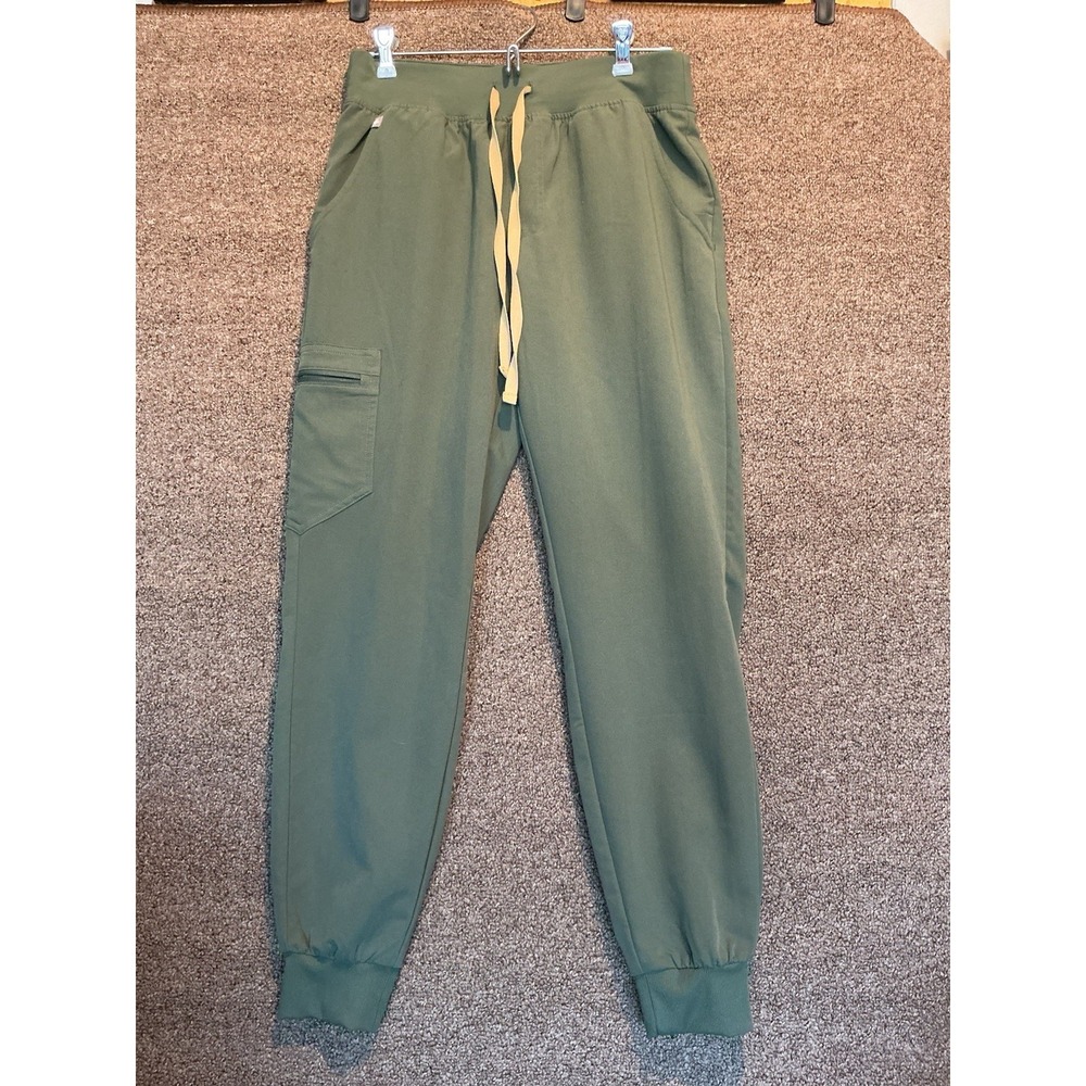 FIGS Women High Waisted Zamora Six Pocket Jogger Scrub Pants Moss Green Small